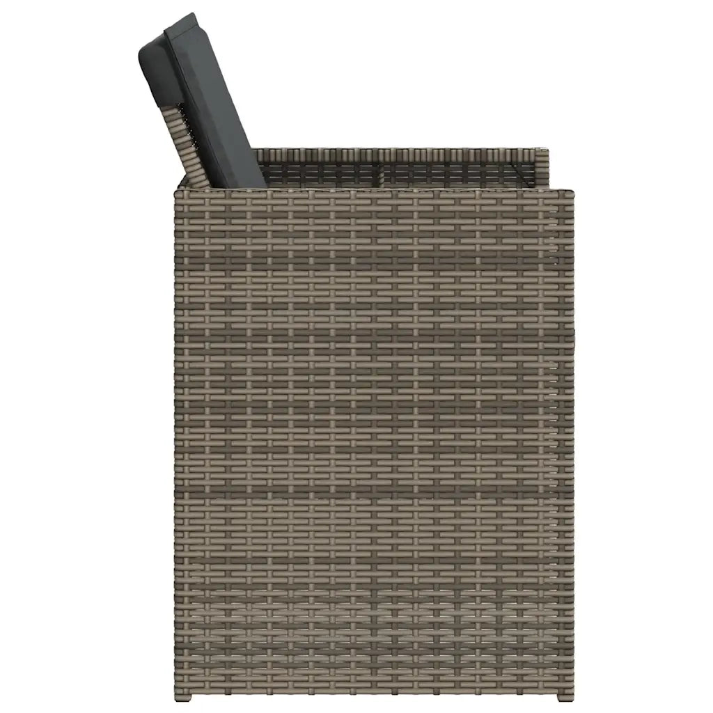 Set da Pranzo da Giardino 5 pz con Cuscini in Polyrattan Grigio 365086