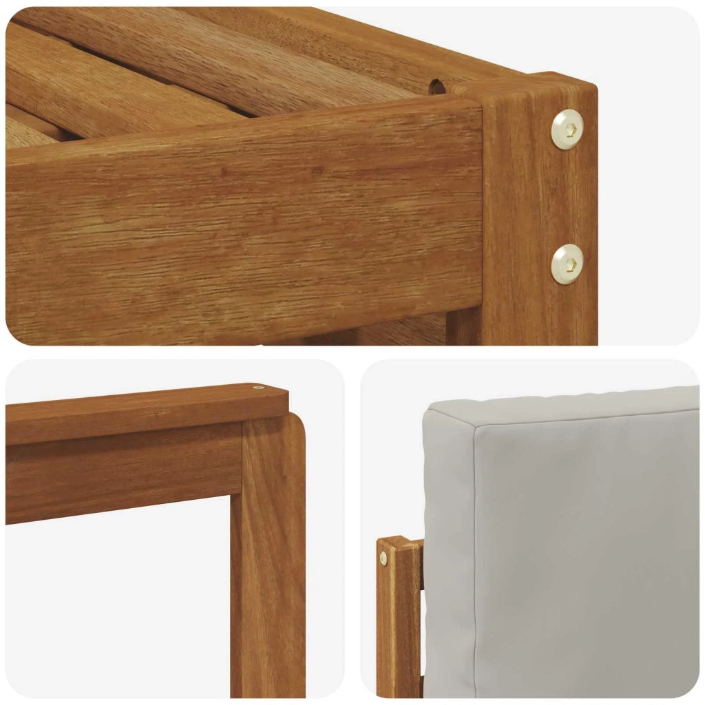 Set di divani da esterno 4 pcs Grigio Naturale e Chiaro 3374596