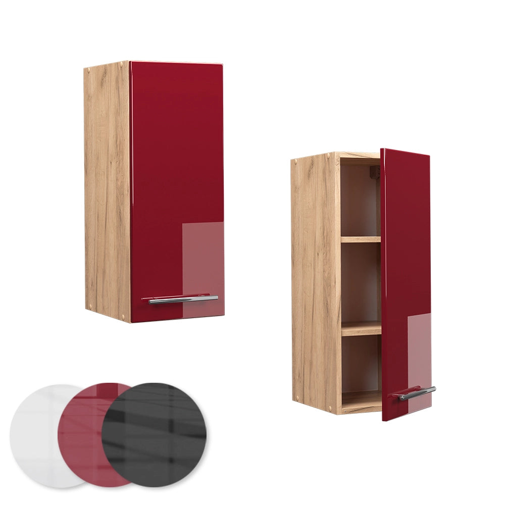 Pensile da cucina Fame-Line Bordeaux lucido/Rovere dorato 30 cm Vicco