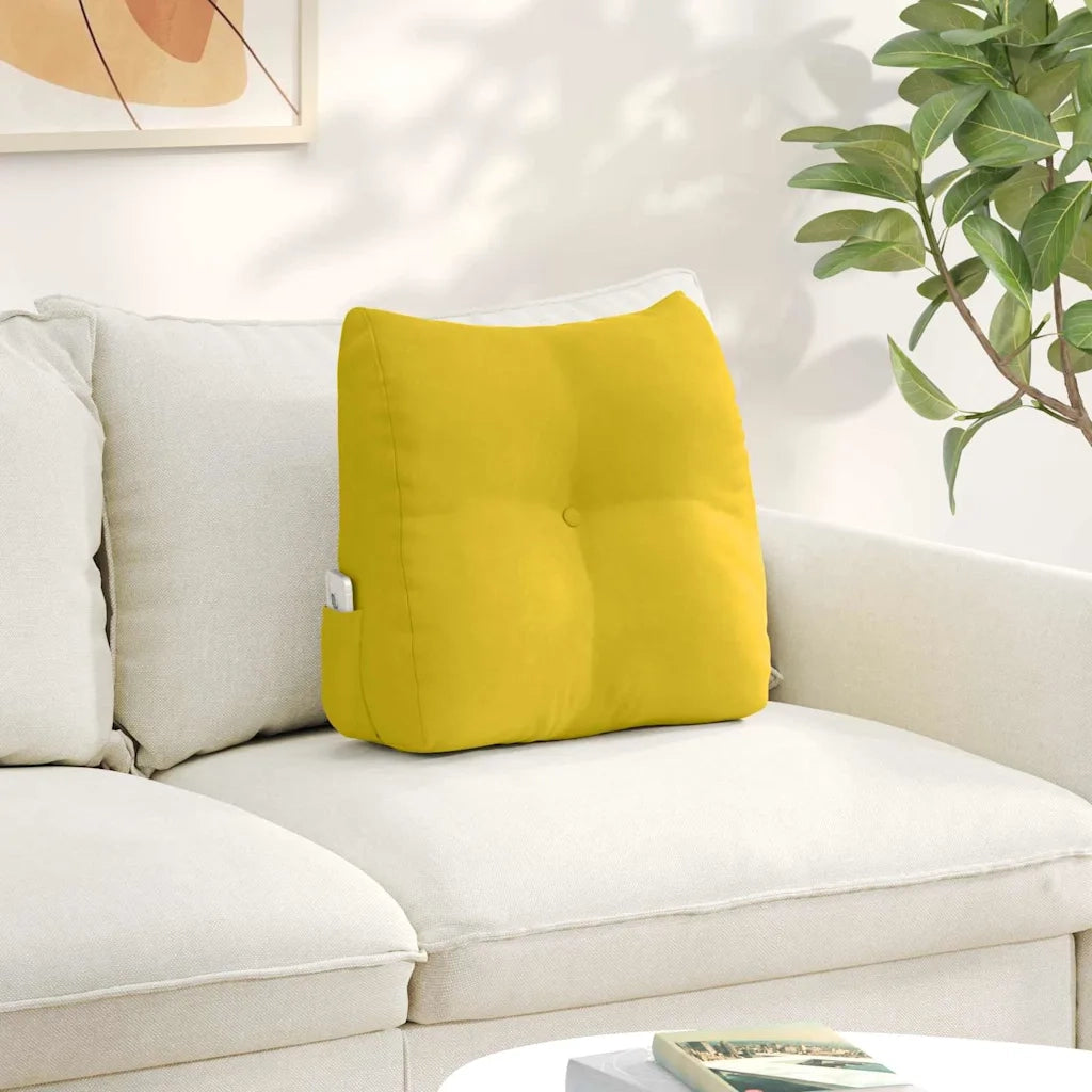 Cuscino per Schiena | Cuscino dorsale Giallo 45 x 24 x 50 cm Velluto