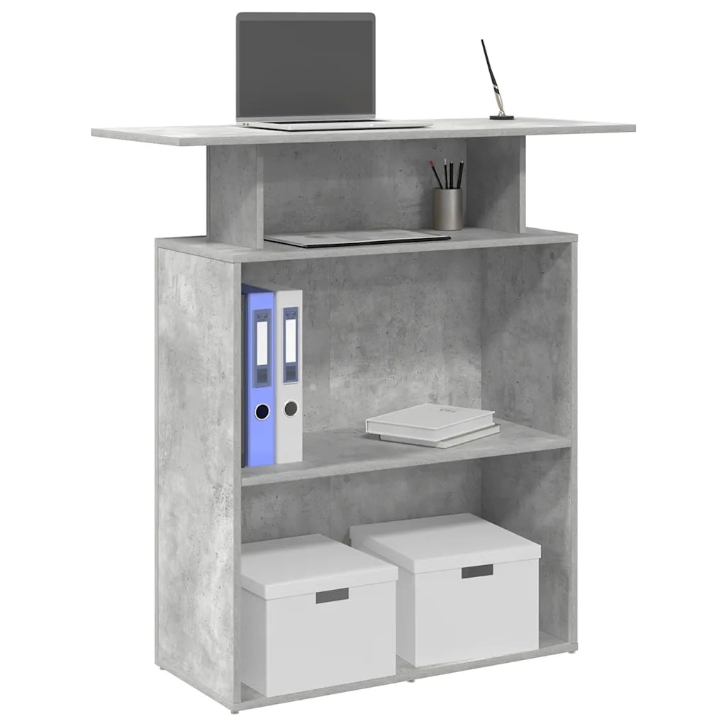 Banco Reception Grigio Cemento 100x40x104 cm Legno Multistrato 859054