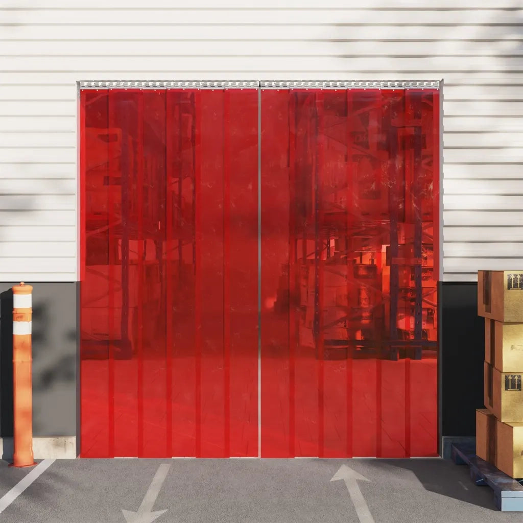 Tenda per Porte Rossa 200 mm x 1,6 mm 10 m in PVC 153865