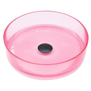 Lavabo rotondo Superficie solida semitrasparente 36 cm rosa bagno lavandino