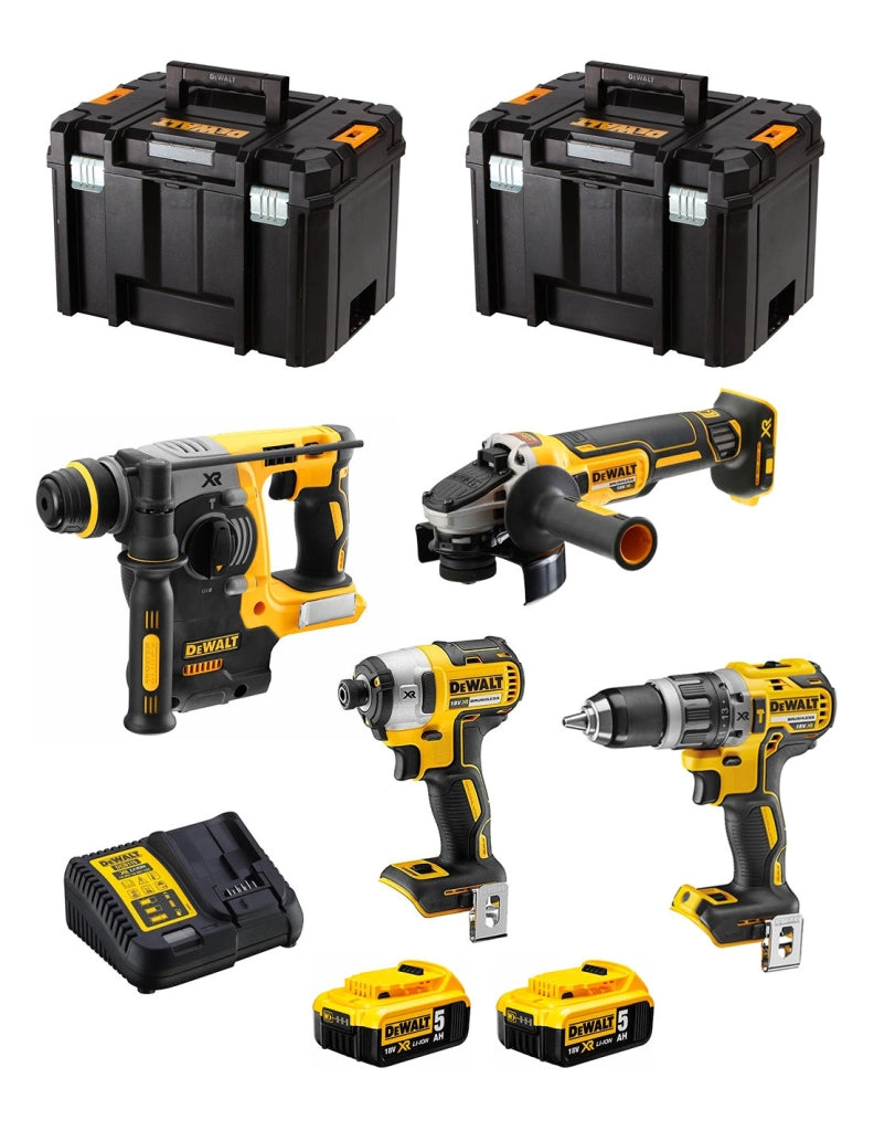 DeWALT Kit DWK400 (DCD796 + DCH273 + DCG405 + DCF887 + 2 x 5,0 Ah + DCB115 + 2 x TSTAK VI)