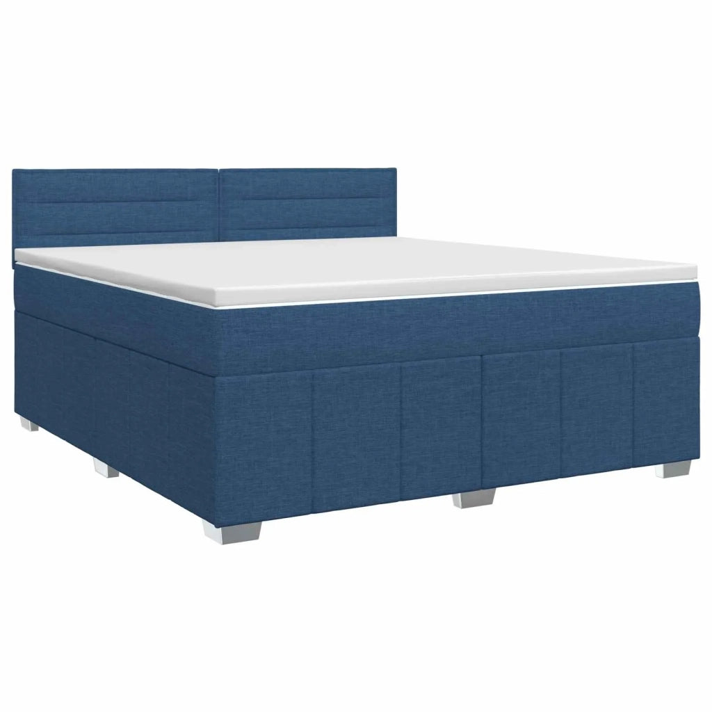 Letto box spring con materasso Blu 140 x 190 cm Tessuto 3451205