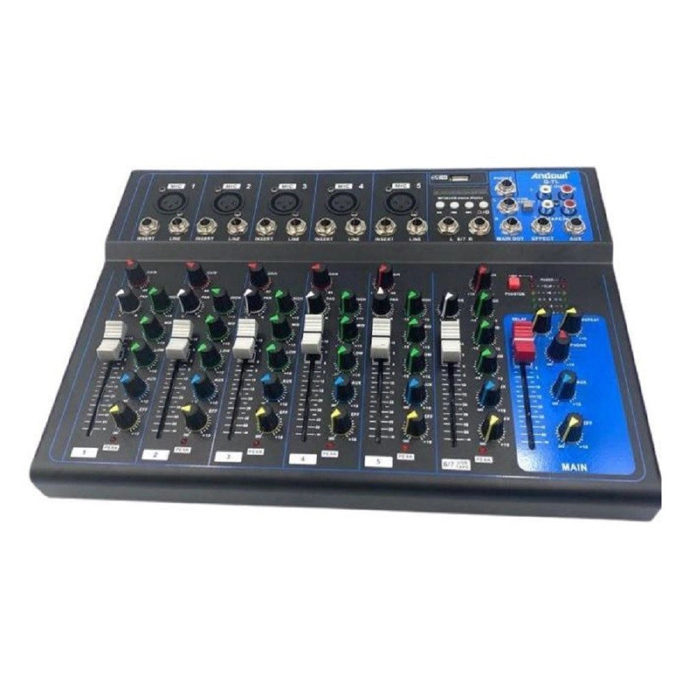 Trade Shop - Console Missaggio Mixer Professionale 7 Channel Mixing Serie Usb Bluetooth Q-7l -
