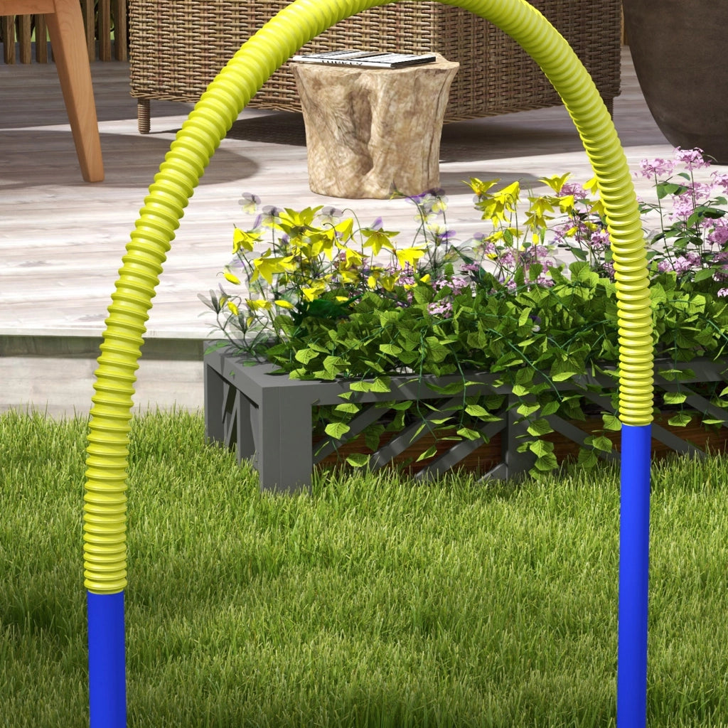 Set Giardino con Archi Componibili e Borsa ¨C Minimal ¨C Blu e Giallo 88x64x95 cm