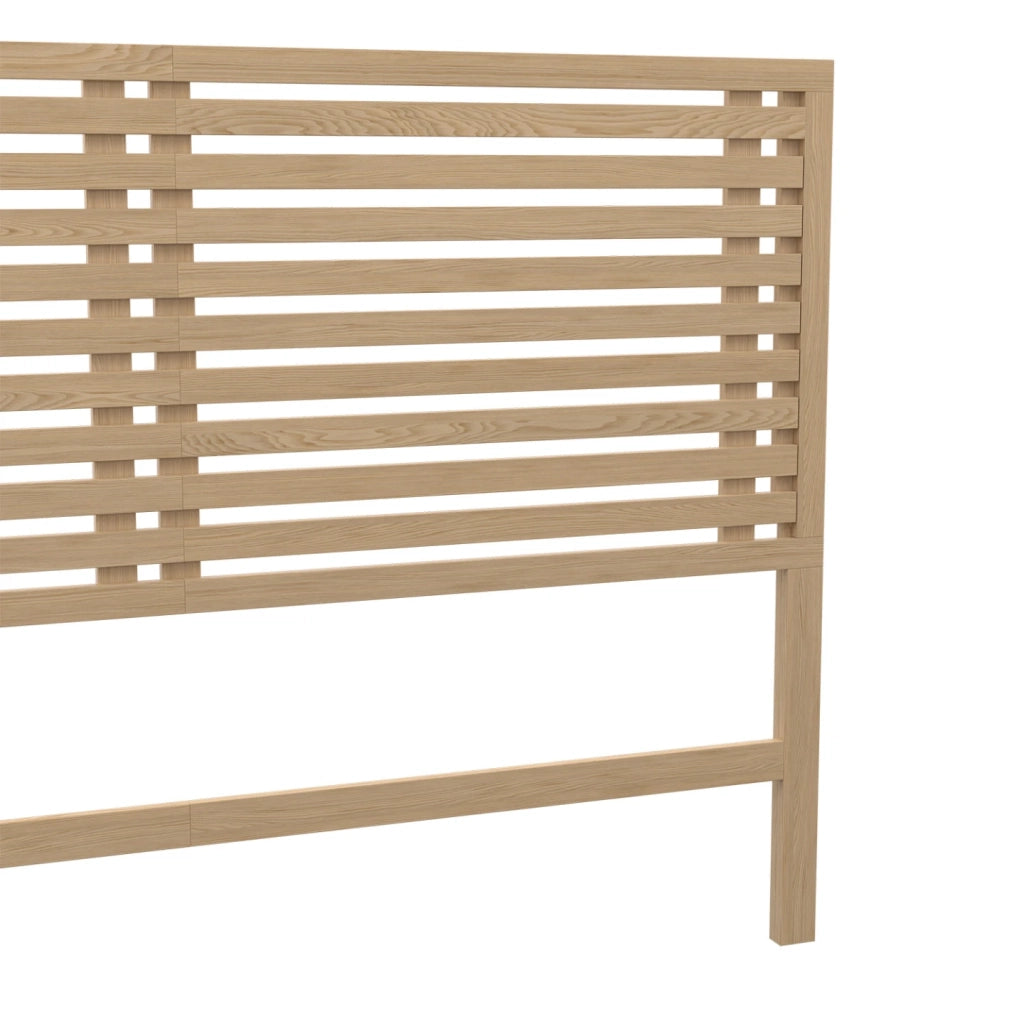 IDMarket - Cabecero de listones de madera clara AVA 160 CM
