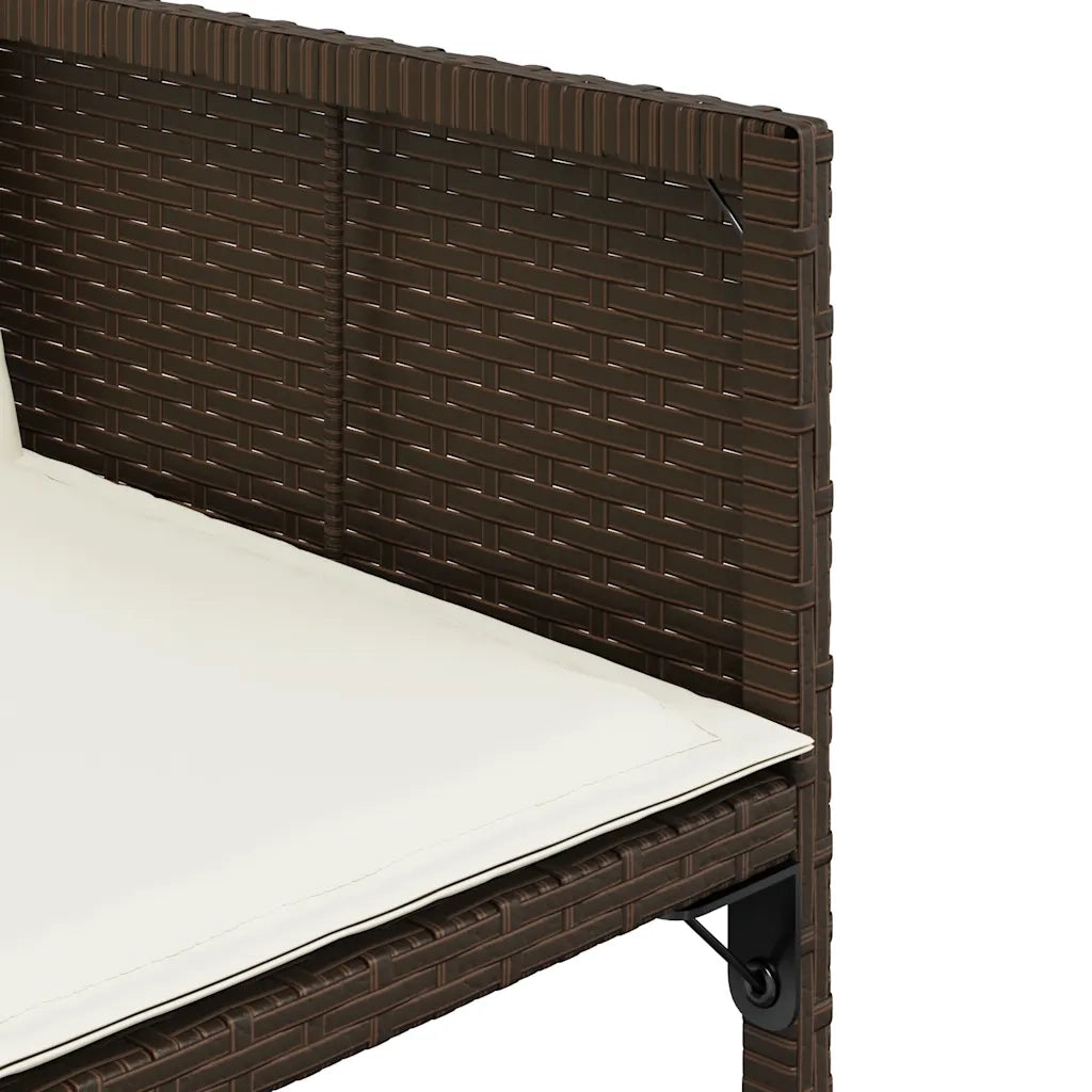 Sedie da Giardino con Cuscini 4 pz Marroni in Polyrattan 365003