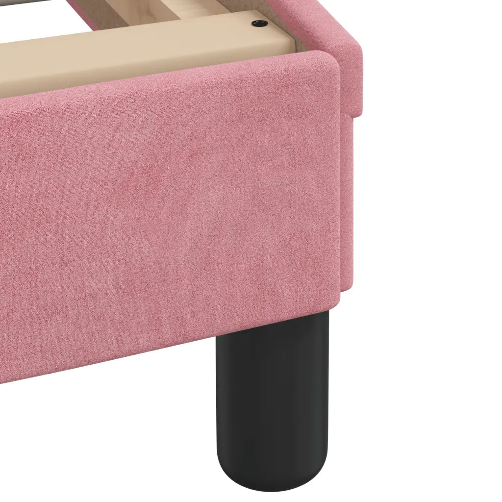 Letto con Materasso Dover Rosa 90x190 cm in Velluto