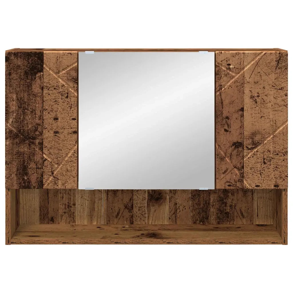 Mobiletto per specchio con porta Legno vecchio 80 x 17 x 55 cm 883362