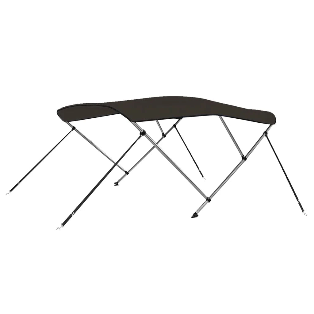 Bimini di Prua con Tendalino 3 Archi Nero 183x180x137 cm 94804