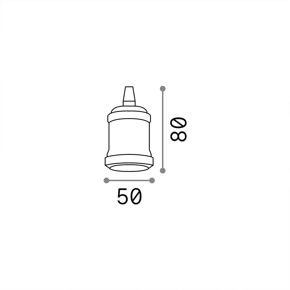 Portalampada Metallo Bianco 1 Luce E27