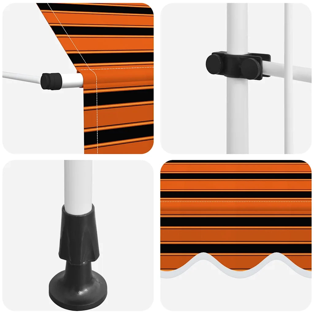 Tenda da Sole Retrattile Manuale 400 cm Arancione e Marrone 145840