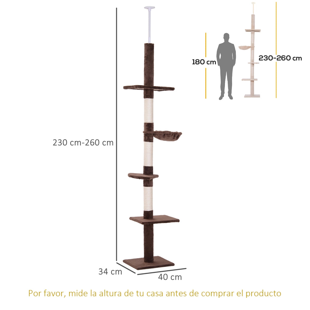 Albero per Gatti ¨C Minimal ¨C Marrone 230-260 cm