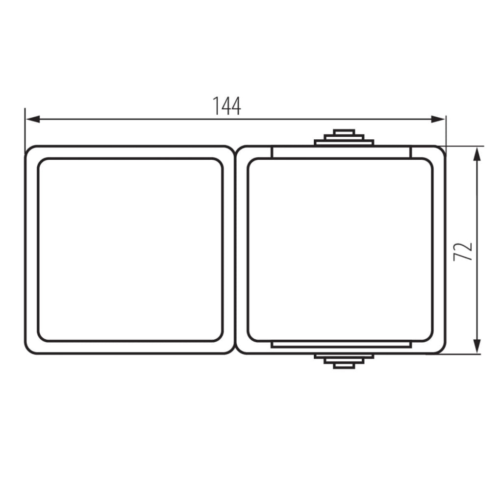Interruttore e presa francese IP54 nera Kanlux Tekno