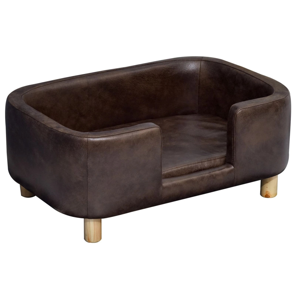 EasyComfort Divanetto per Animali, Cuscino Imbottito in Gommapiuma Rimovibile, Cane di Taglia Media Piccola, Marrone Scuro 74x48.5x31cm