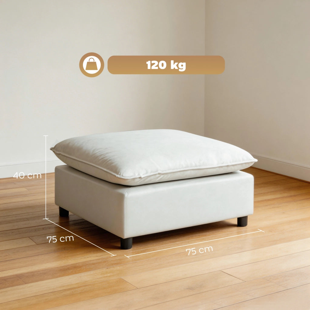 Pouf con gambe in plastica ¨C Minimal ¨C Grigio 75x75x40 cm