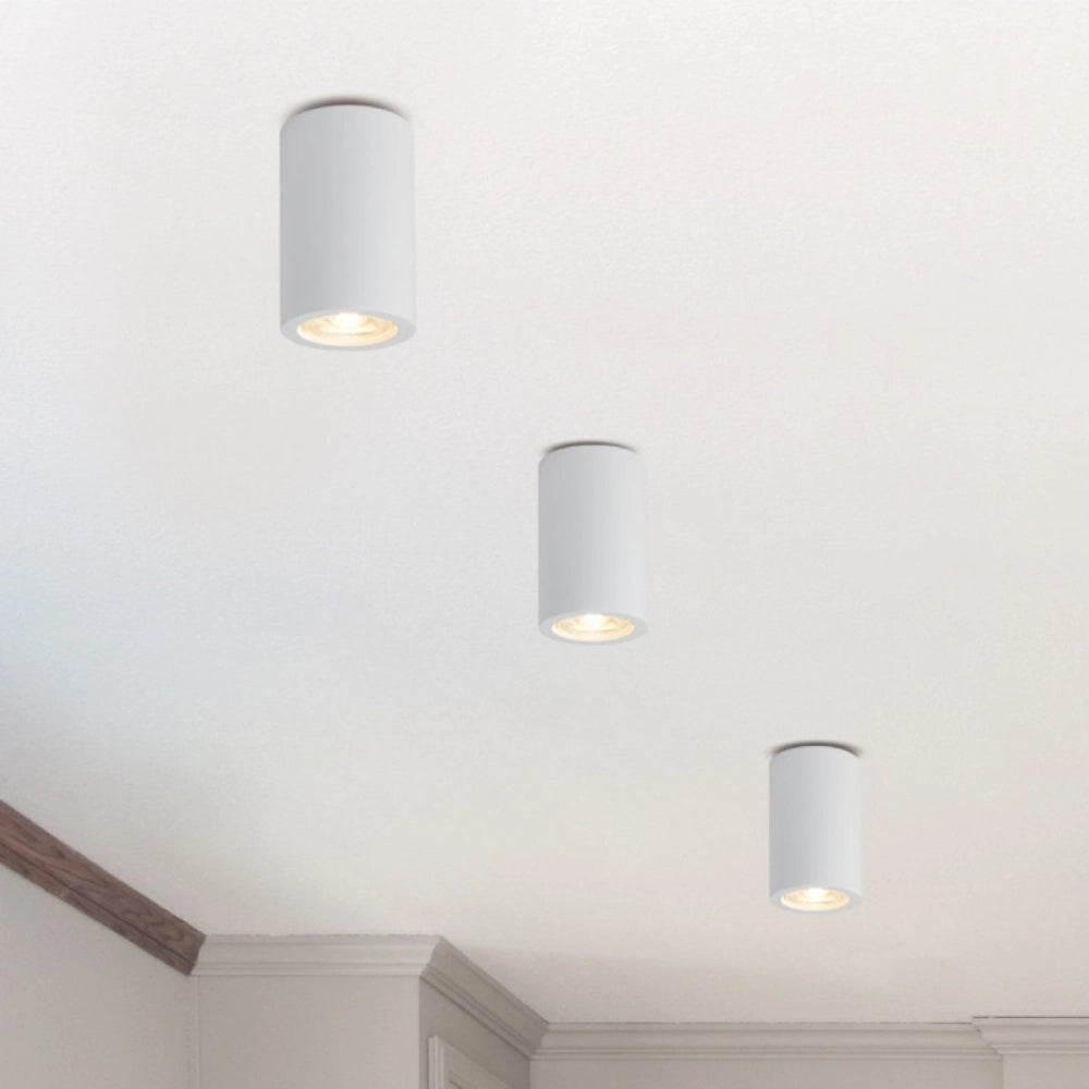 Applique lampada gesso bianco verniciabile da soffitto Ø 70 mm x l. 170 mm