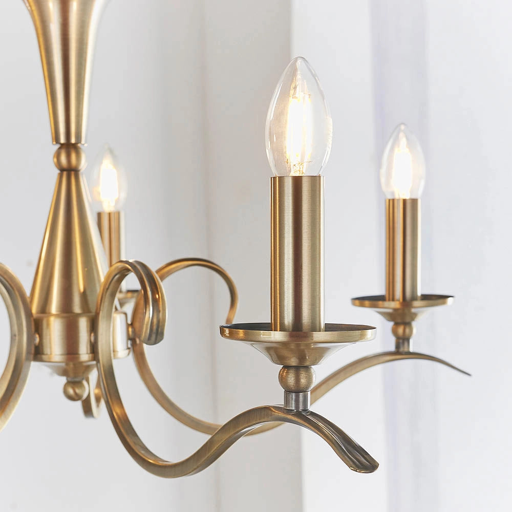 Lampadario Kora Endon ottone antico 5xE14 dimmer LED