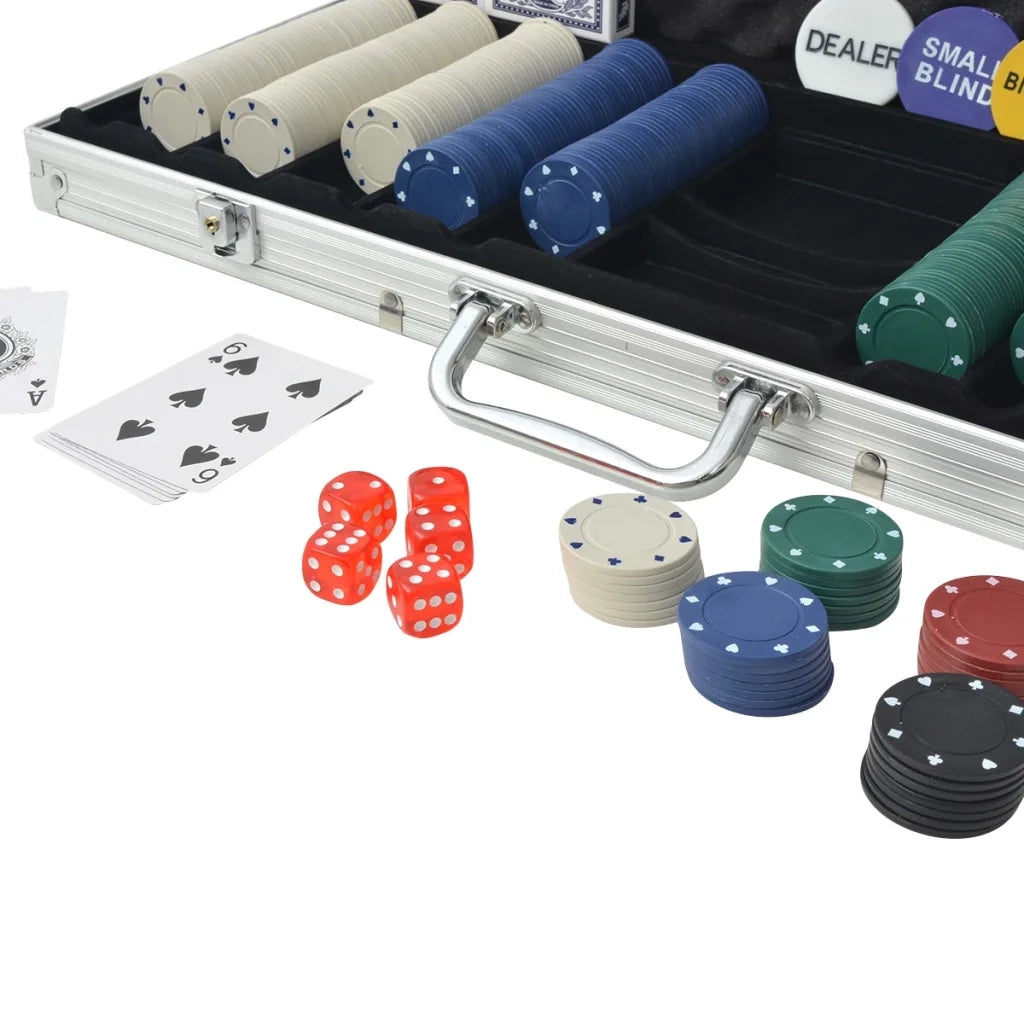 Set da Poker con 500 Chips Alluminio 80180