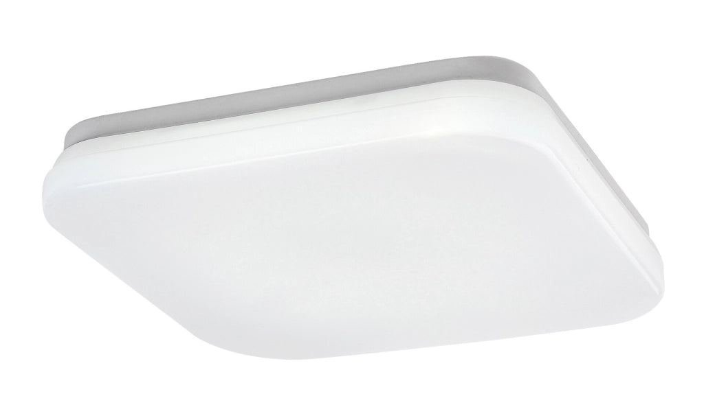 Plafoniera esterna quadrata bianca 28cm LED 18W sensore