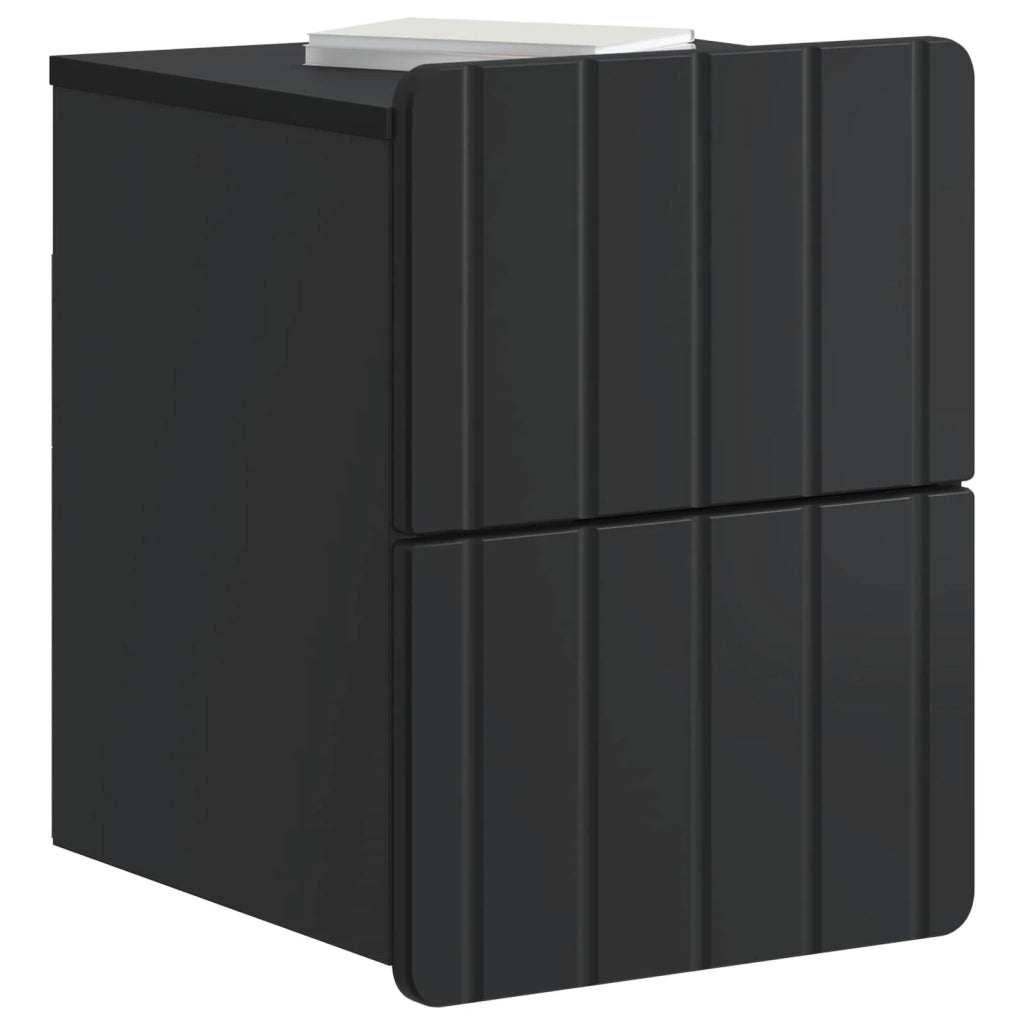Mobiletto da notte a muro 2 pcs Nero 33 x 34,5 x 43 cm 898298