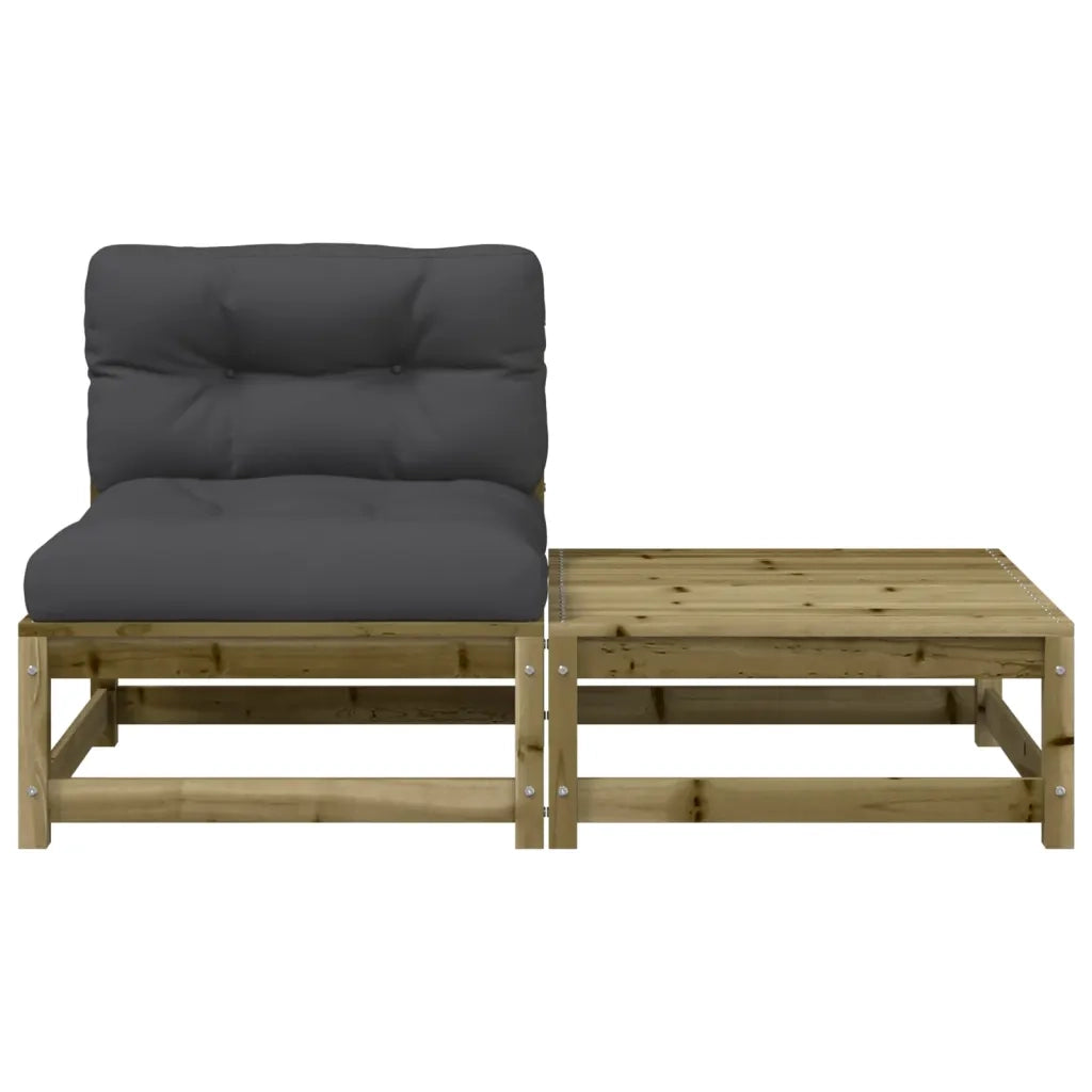 Divano da Giardino Senza Braccioli con Cuscini e Poggiapiedi-Sofa da Giardino-Divano da esterno 427610