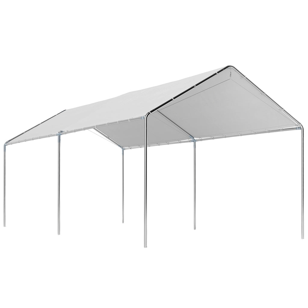 Tettoia per auto ¨C Minimal ¨C 6x3 m bianco acciaio galvanizzato