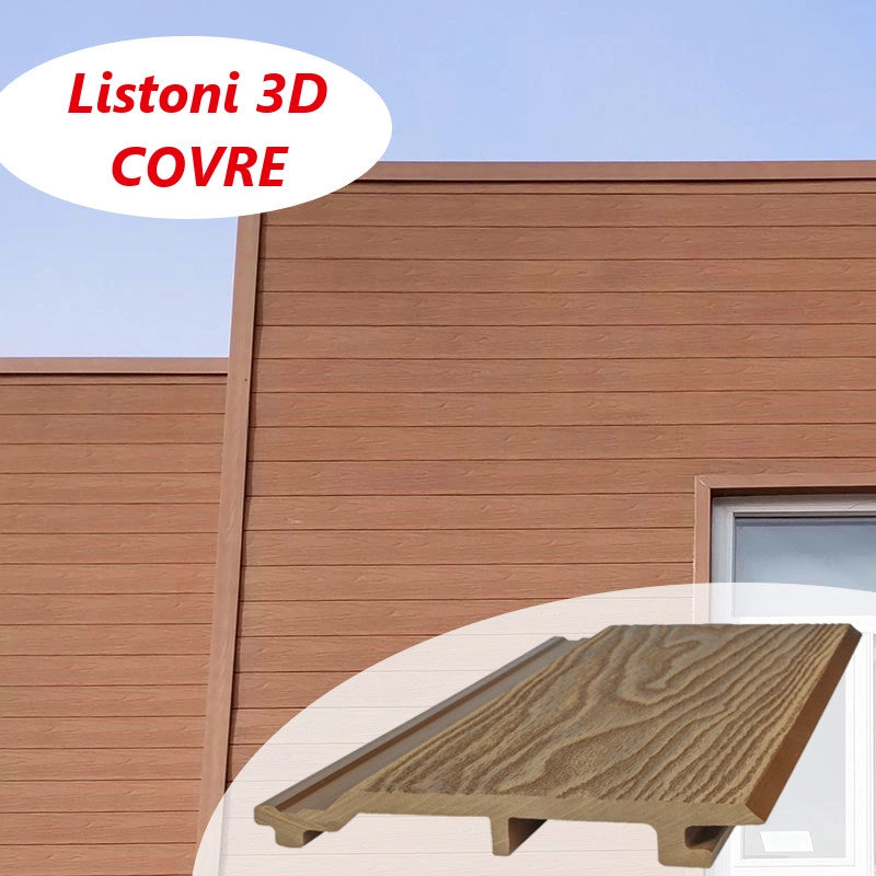 Listoni WPC 3D Covre 30m² per rivestimenti colore Teak Plus listone 174x2200mm spessore 21mm