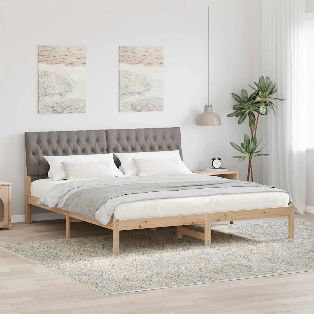 Letto con Testiera Rivestita-Struttura Letto con Testiera Marrone 180 x 200 cm 985273