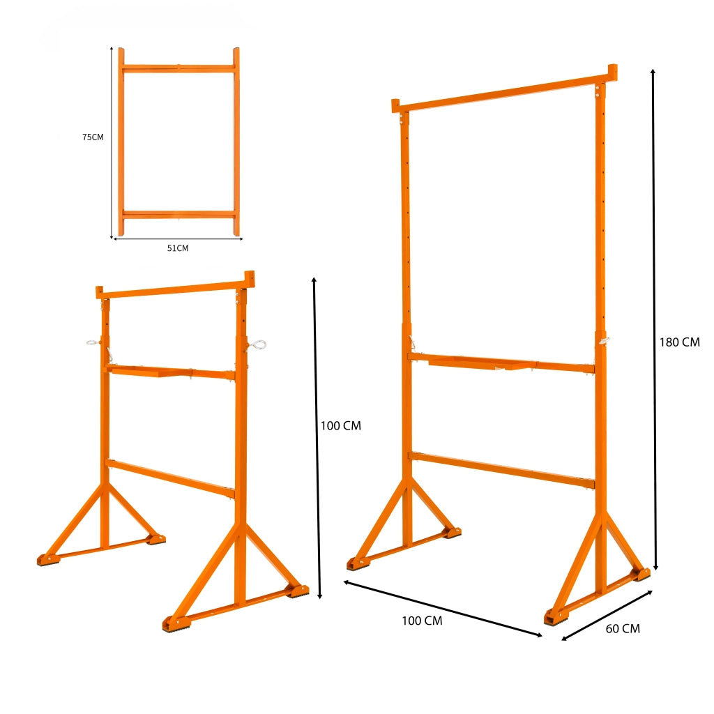 Cavalletti x2 + Supporti Tavola Malta x3 75cm Acciaio Heavy Duty