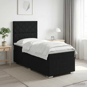 Letto box spring con materasso Nero 100 x 200 cm Tessuto 3454080
