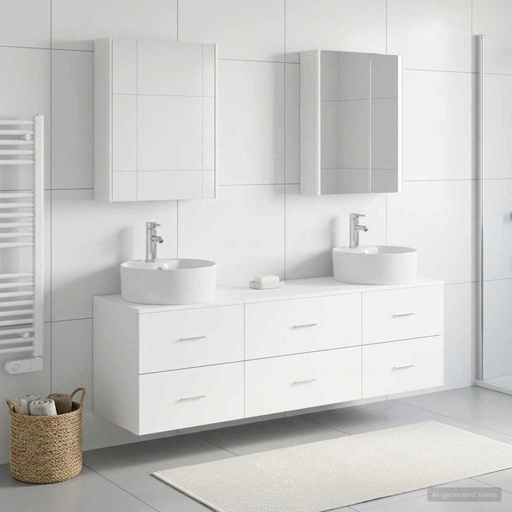 Set di mobili per il bagno 5 pz Bianco 3406887