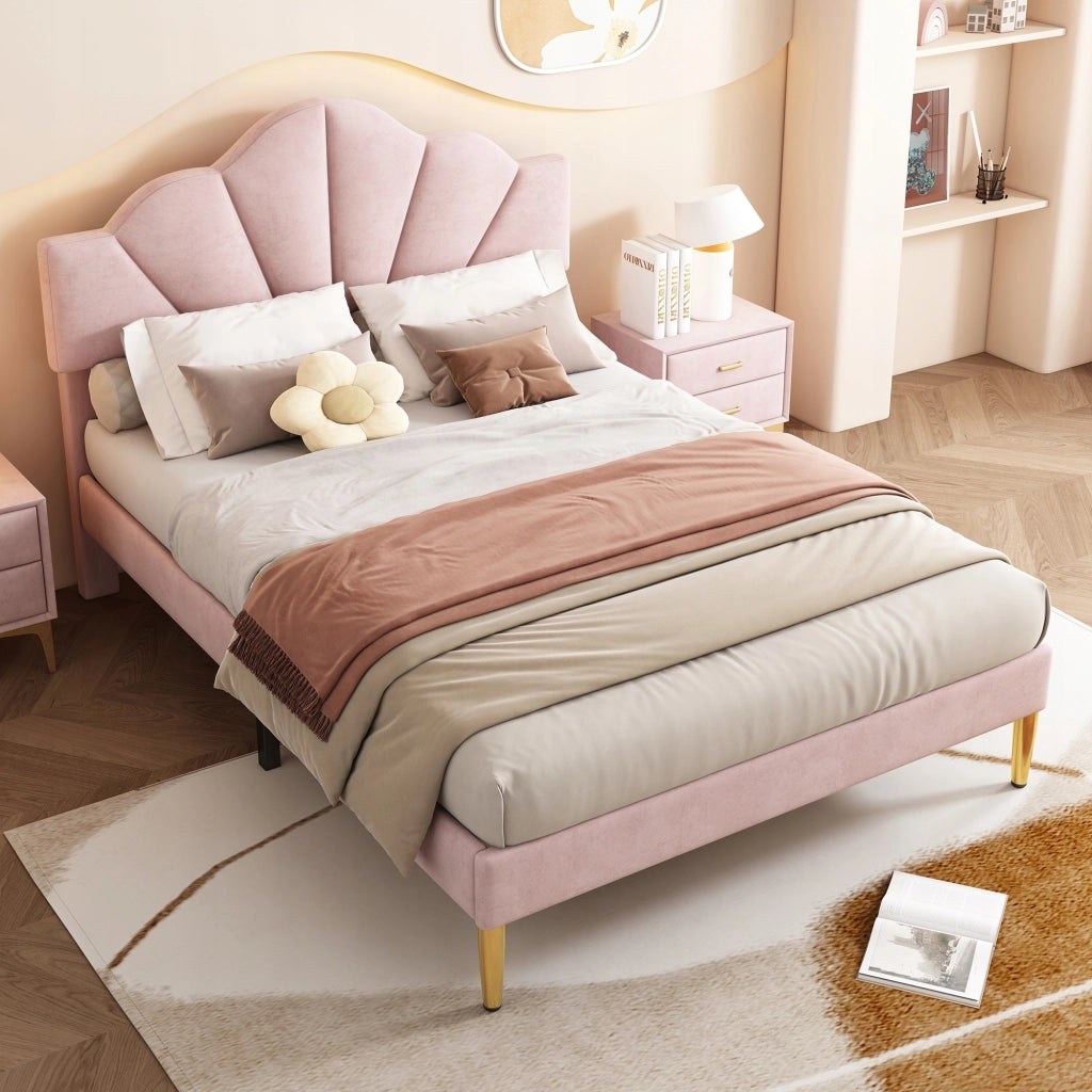Letto imbottito 140x190 - Xylo - Rosa