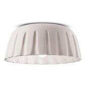 Plafoniera Grande Vintage Decò Madame Gres Ceramica Bianco Naturale 1 Luce E27