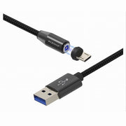 Trade Shop - Cavo Micro Usb Ricarica Dati Luce Magnetica Led 1mt Per Smartphone Maxtech F-s026 -