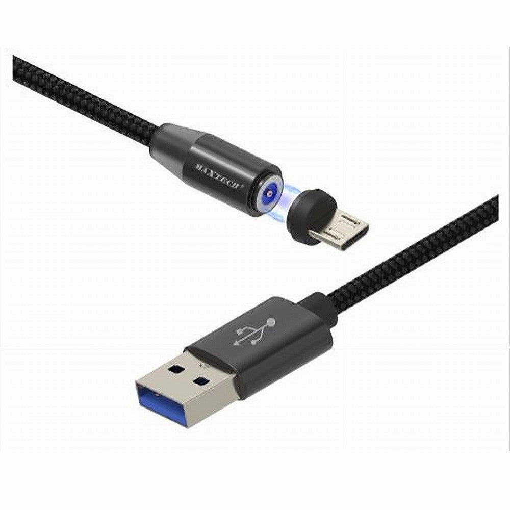 Trade Shop - Cavo Micro Usb Ricarica Dati Luce Magnetica Led 1mt Per Smartphone Maxtech F-s026 -