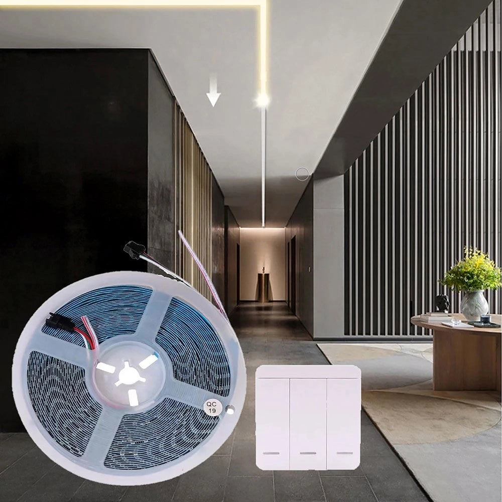 Striscia Led Luminosa light running cammina 24V da 5mt 59 Watt con controller LUCE CALDA 3000K