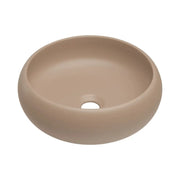 Lavabo da appoggio rotondo 36 cm in ceramica colore cappuccino