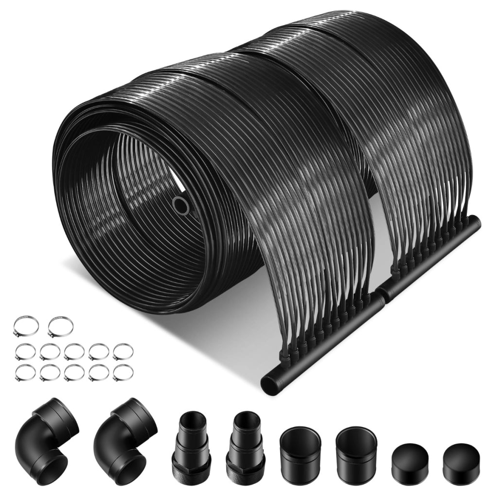 Riscaldatore solare per piscina in PE da 2pcs, Pannelli collettori solari resistenti alle intemperie 5x0,75m-Nuotare