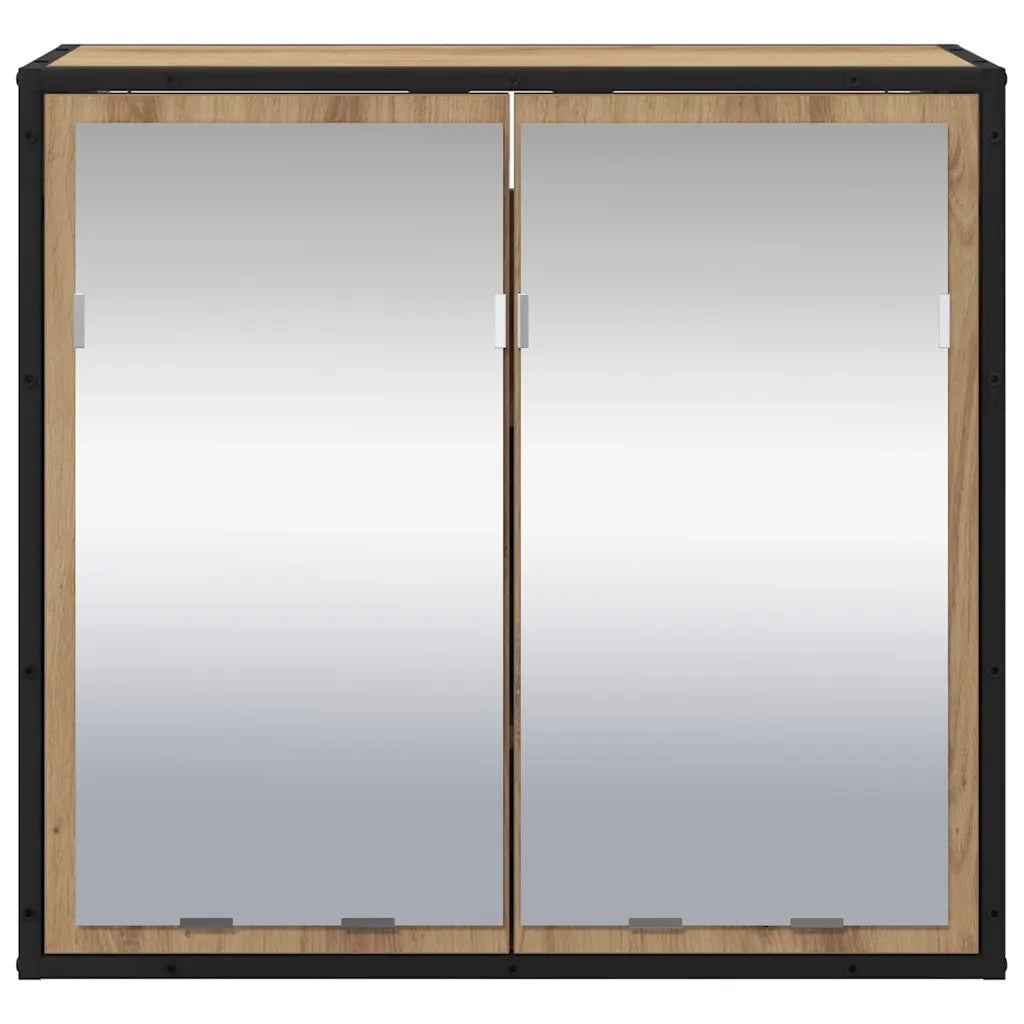 Scaffale da parete con porta Rovere artigianale 65 x 20 x 60 cm 883609
