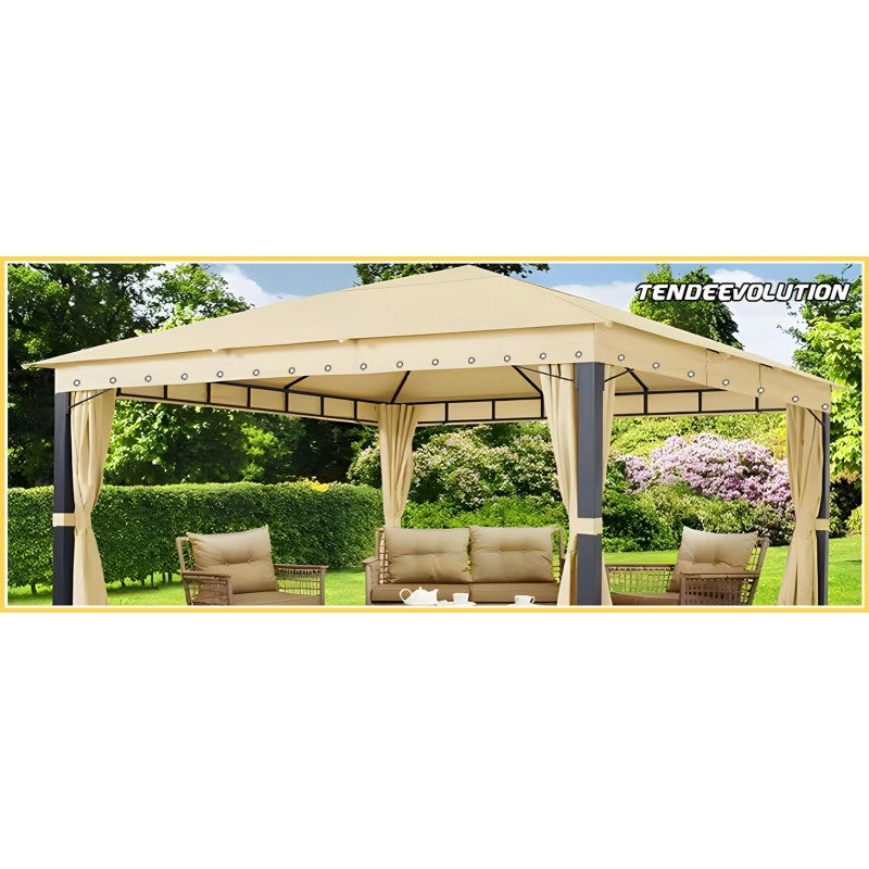 Telo PVC Impermeabile Verde | Telone Occhiellato ogni 25CM 650g/mq | Copertura Esterna | 4x4m | Resistente Protezione Multiuso