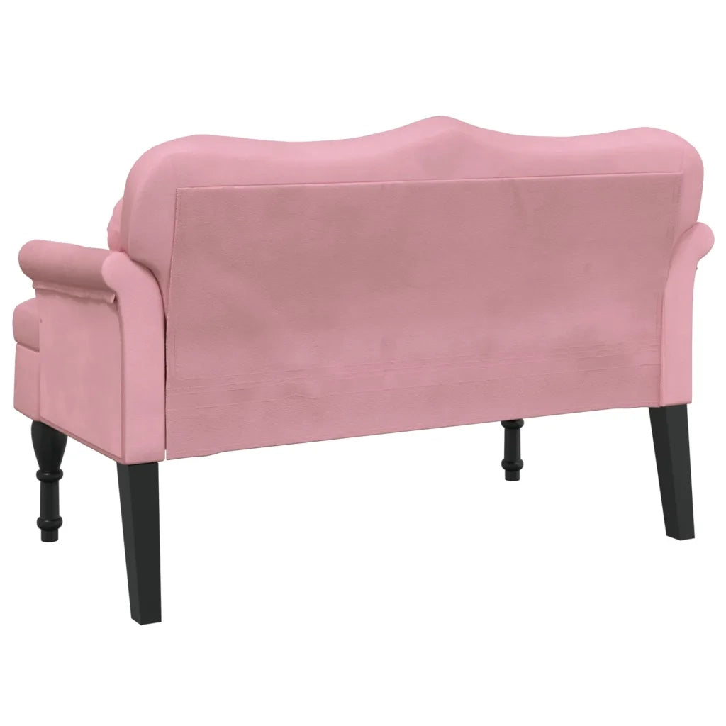 Panca con Cuscini-Sgabello-Divano Rosa 120,5x65x75 cm in Velluto