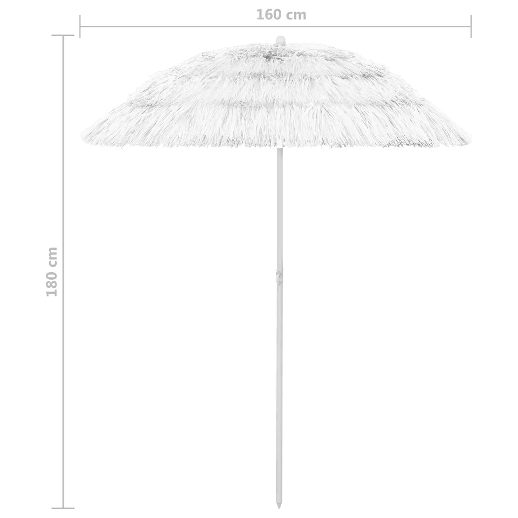 Ombrellone da Spiaggia-Ombrellone da mare Hawaii Bianco 180 cm