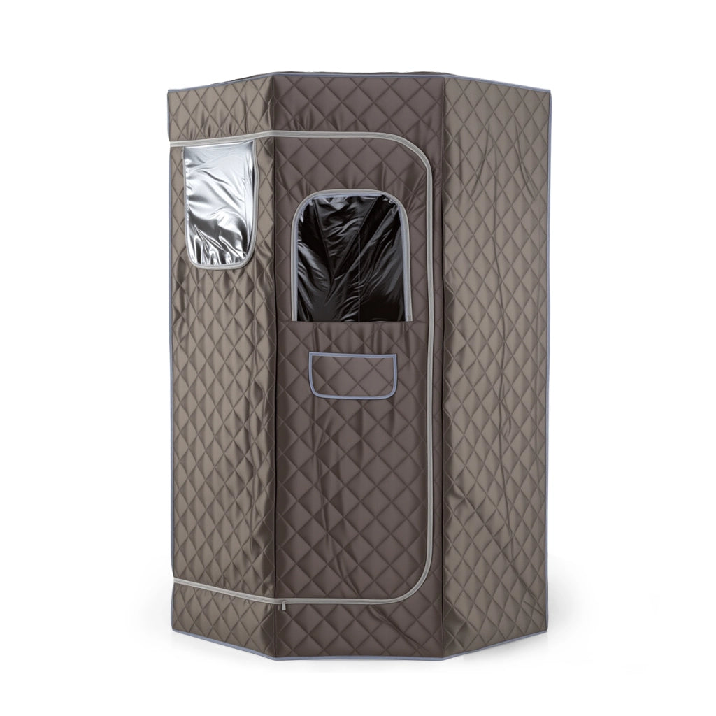 Sauna a vapore portatile con 3l generatore di vapore sedia pieghevole, Sauna da casa con 9 livelli regolabili di temperatura Grigio