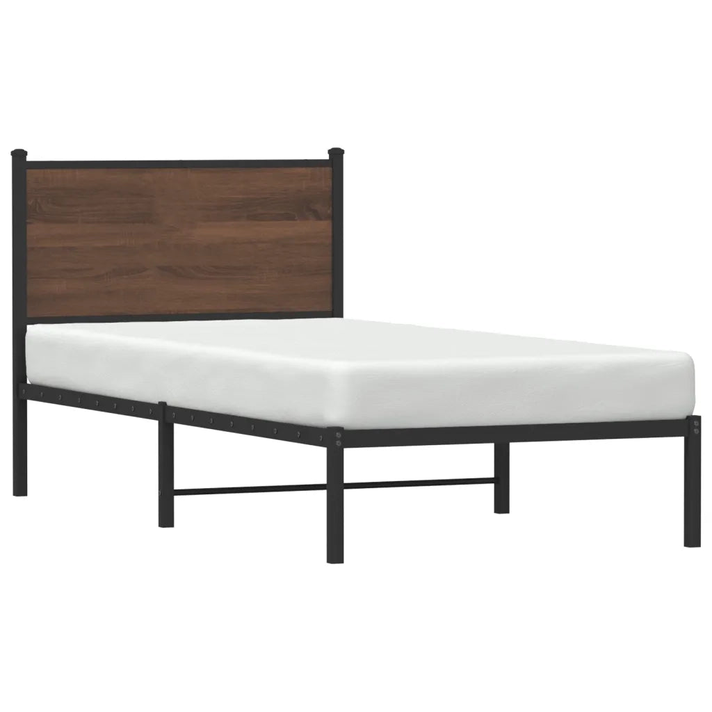 Giroletto senza Materasso in Metallo Rovere Marrone 80x200 cm 4007756