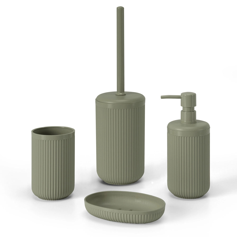 Porta spazzolini verde in plastica cannettata rigida Arizona