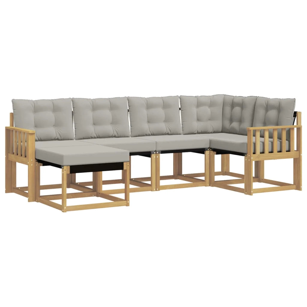 Set di divani da esterno 6 pcs Bianco e Grigio Chiaro 3389641