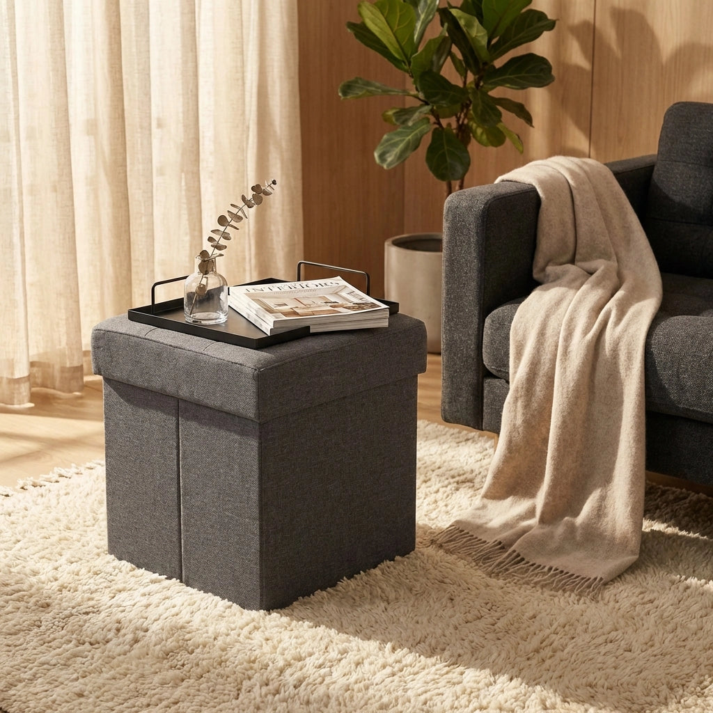 Pouf contenitore in stoffa - STOFFY